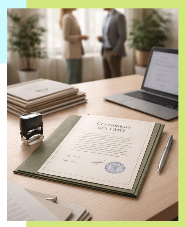 Сертификат без ГМО в Мелеузе от 7672 р. оформить срочно Алешин-Млз